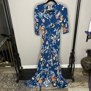 NEW Double Split Floral Button Up Maxi Dress